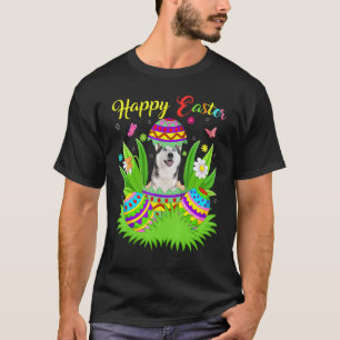 Florales Osterei Sibirischer Husky Hund Ostern T-Shirt