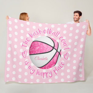 florales Paisley-Rosa Basketballfeld glücklicher O Fleecedecke