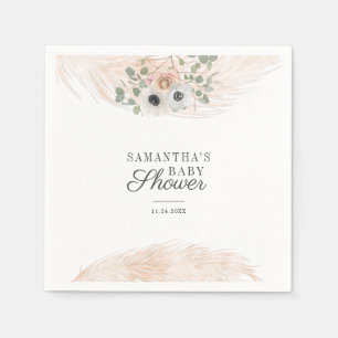 Florales Pampasgras Modernes Mädchen-Baby-Shower-P Serviette