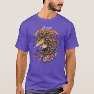 Florales Pangolin-Tier Kunst Freund T-Shirt