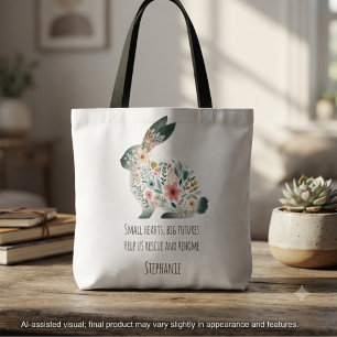 Florales Pastell-Watercolor-Kaninchen-Rettung Tasche