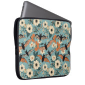 Florales Patchwork Halloween Fledermäuse & Blumen Laptopschutzhülle (Vorne Rechts)