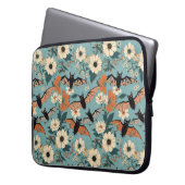 Florales Patchwork Halloween Fledermäuse & Blumen Laptopschutzhülle (Vorderseite Links)