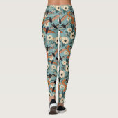 Florales Patchwork Halloween-Fledermäuse & Blumen Leggings (Rückseite)