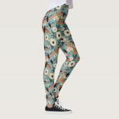 Florales Patchwork Halloween-Fledermäuse & Blumen Leggings (Rechts)