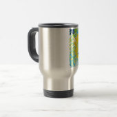 florales Pfau Reisebecher (Vorderseite Links)