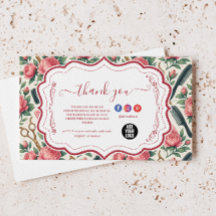 Florales Pink-Grün-Friseur-Unternehmen