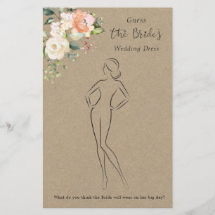 Florales Ratespiel Brautkleid Brautparty-Spiel  Flyer
