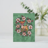 Florales Reh                                       Postkarte (Stehend Vorderseite)