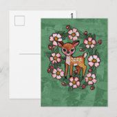 Florales Reh                                       Postkarte (Vorne/Hinten)