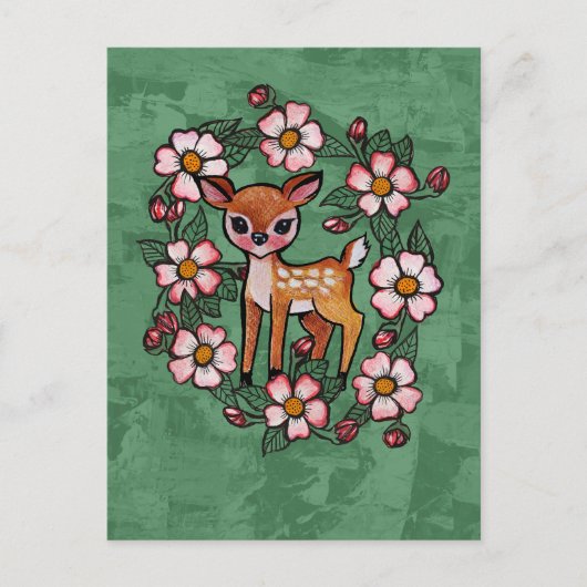 Florales Reh                                       Postkarte (Vorderseite)