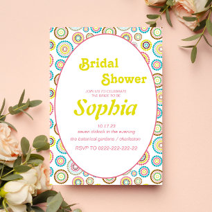 florales Retro-70er-Jahre Hippie- BRAUTSHOWER Einladung