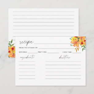 Florales Rezeptkartchen