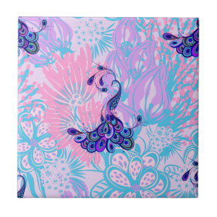 florales rosa Pfau Fliese