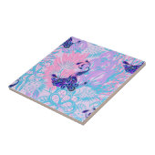 florales rosa Pfau Fliese (Seite)