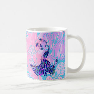 florales rosa Pfau Kaffeetasse