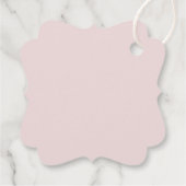 Florales rosa Schleife Taufe Geschenkanhänger (Rückseite)