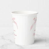 Florales rosa Schleife Taufe Pappbecher (Rechts)