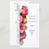 Florales rosarotes Kirchenhochzeitsprogramm Programm (Vorne/Hinten)
