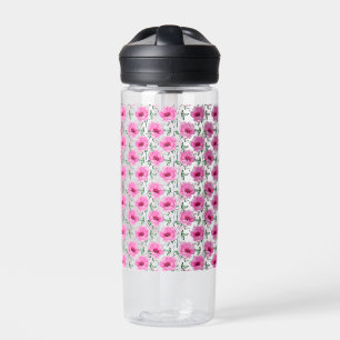 Florales Rot-Rosen-Muster-55501 Trinkflasche