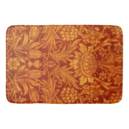 Florales Rot und Goldgelb Wm Morris Badematte
