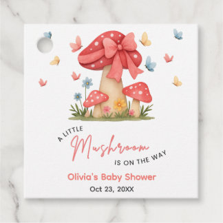 Florales rotes Band Ein kleiner Pilz-Baby-Einweihu Geschenkanhänger