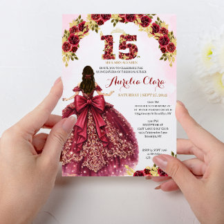 Florales rotes Prinzessinnenkleid Coquette Quincea Einladung
