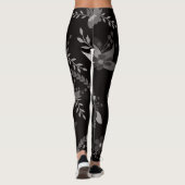 florales Schwarz Leggings (Rückseite)
