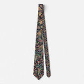 Florales Schwarz Paisley  Krawatte (Vorderseite)