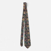 Florales Schwarz Paisley  Krawatte (Rückseite)