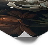 Florales Schwarzkatzen-Badezimmer-Print, Gothic Poster (Ecke)