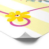 florales Seepferdchen funky Wandkunstposter Poster (Ecke)