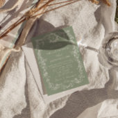 Florales Smaragdgrünes Garten-Monogramm-QR-Code-Ho Einladung