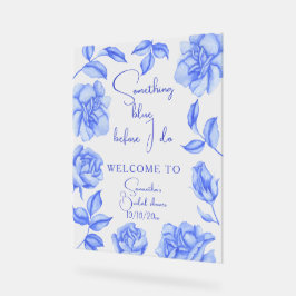 Florales Something Blue Brautparty Willkommen Acrylschild