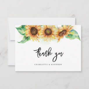 Florales Sonnenblumen-Brautjungfernabschied Dankeskarte