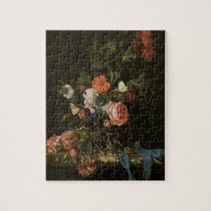 Florales Stillleben Blumen in Vasen, Vintage Baroc Puzzle