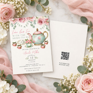 Florales Teestündchen mit der zukünftigen Braut Br Einladung
