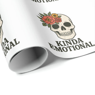 Florales Totenkopf-Ästhetik mit sanfter emotionale Geschenkpapier