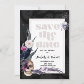 Florales Totenkopf-Halloween Save-The-Date Save The Date (Vorderseite)