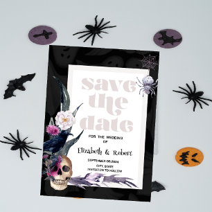 Florales Totenkopf-Halloween Save-The-Date Save The Date