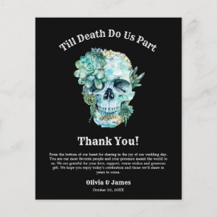 Florales Totenkopf-Hochzeits-Dankeschönkarte zum H