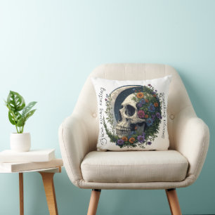 Florales Totenkopf- & Mond-Himmels-Gotik-Kunst Kissen