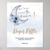 Florales Über den Mond Windel-Raffle Poster (Vorne)