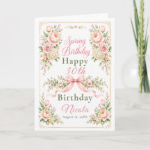 Florales und Schleifen-Frühlingsgeburtstag
