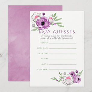 Florales Veilchen- und Salbeibabyparty - Baby-Rats Einladung