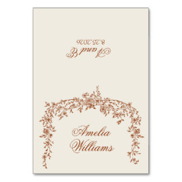 Florales Verbranntes Orange Beige Boho Terrakotta Tischnummer