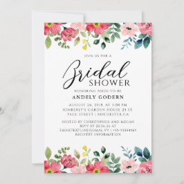 Florales Wasserfarben-Brautjunggesellinnenabschied Einladung