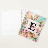 Florales Wasserfarben-Monogramm rosa Kirschblüten  Planer (Anzeige)