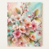 Florales Wasserfarben-Monogramm rosa Kirschblüten  Planer (Rückseite)
