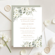 Florales Weiß und Salbei Grün Elegante Hochzeit